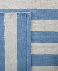 Lauren Ralph Lauren Ludlow Stripe LRL7350B Chambray 5' X 8' Area Rug