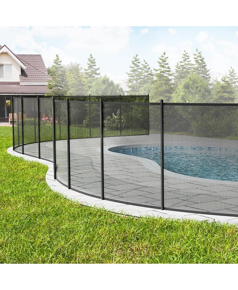 Inolait 4 x 108 Ft Removable Safety Pool Fence With Stainless Steel Legs For Diy Installation