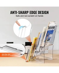 Sugift Acrylic Brochure Holder 8.5 x 11 in 4-Tier Display Stand Office Organizer