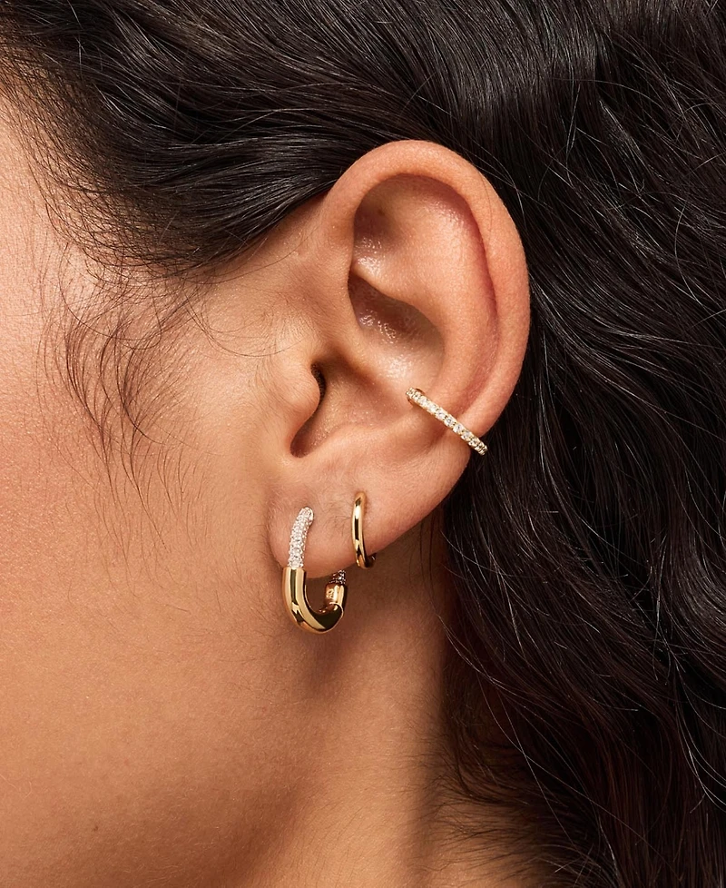 Ana Luisa Brynley Two-Tone Mini Micropave Hoop Earrings