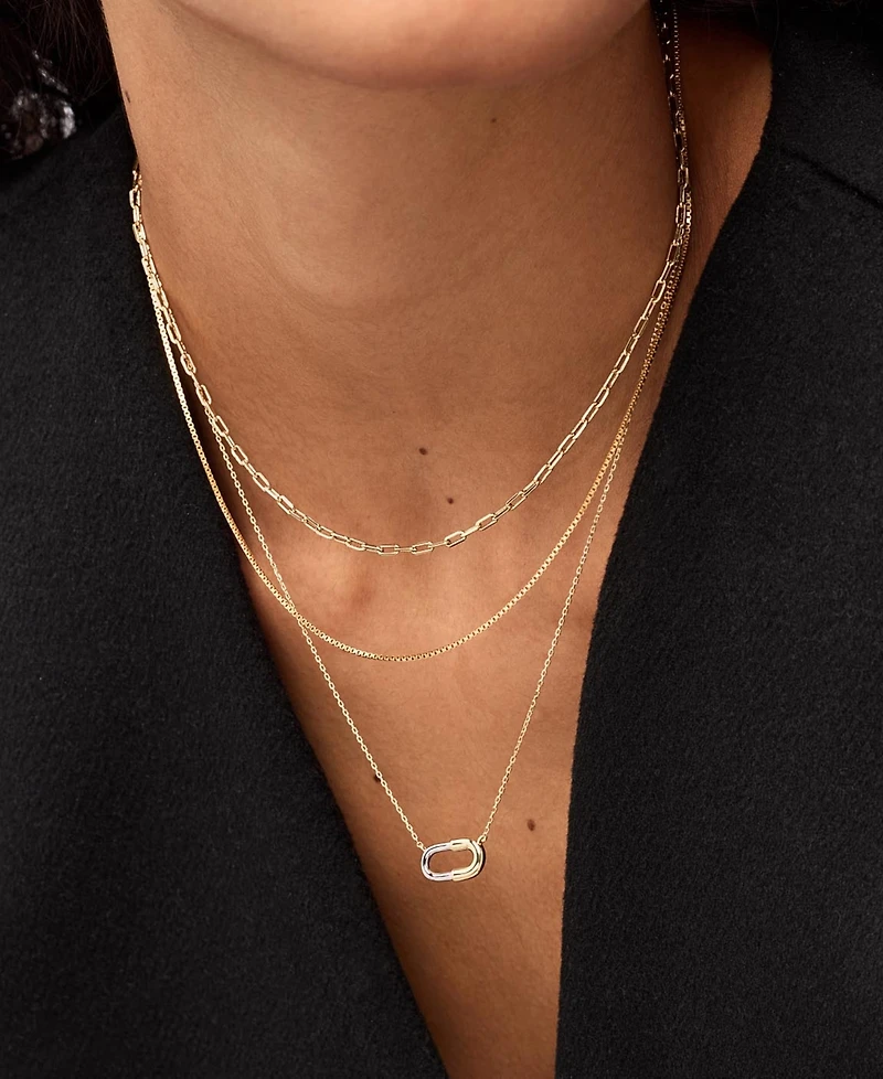 Ana Luisa Blake Two-Tone Micropave Gold Pendant Necklace