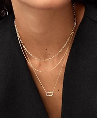 Ana Luisa Blake Two-Tone Micropave Gold Pendant Necklace