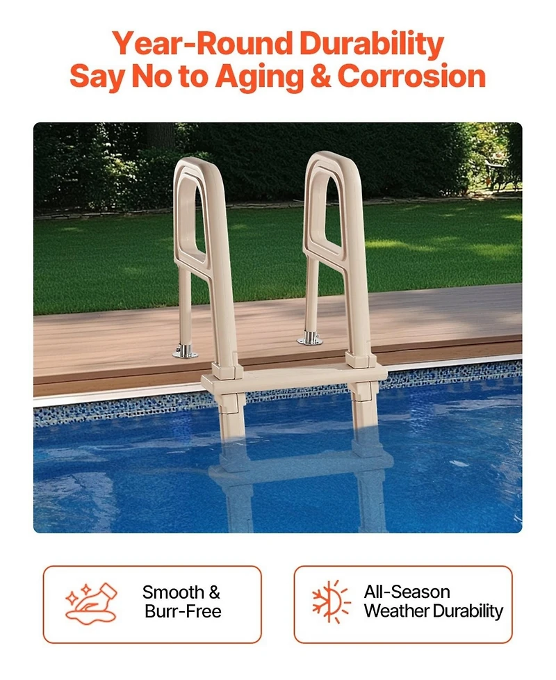 Inolait 5-Step Pool Ladder With Double Handrails 300 lb Capacity