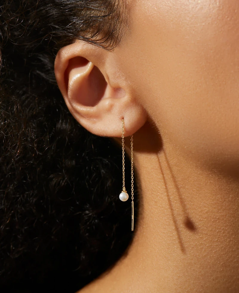 Ana Luisa Abrielle Mother of Pearl Gold-Plated Threader Earrings