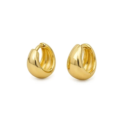 Dloria Elena Bold Dome Huggie Hoop Earrings