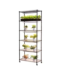 Sugift 6-Tier Indoor Plant Shelf with Grow Light 71in Tall Full Spectrum Led