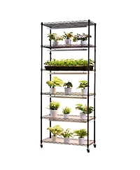 Sugift 6-Tier Indoor Plant Shelf with Grow Light 71in Tall Full Spectrum Led