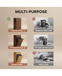 Yigii 10 Gallons Tilt-out Trash Can Cabinet Fluted Laundry Hamper Drawers Freestanding Pet Proof Kitchen Living Room