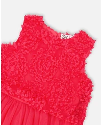 Deux par Deux Little Girls Sleeveless Textured Rosette Dress