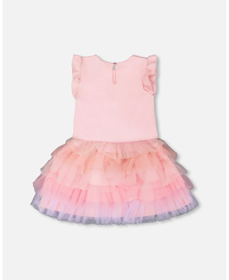 Deux par Deux Little Girls Bi-Material Dress