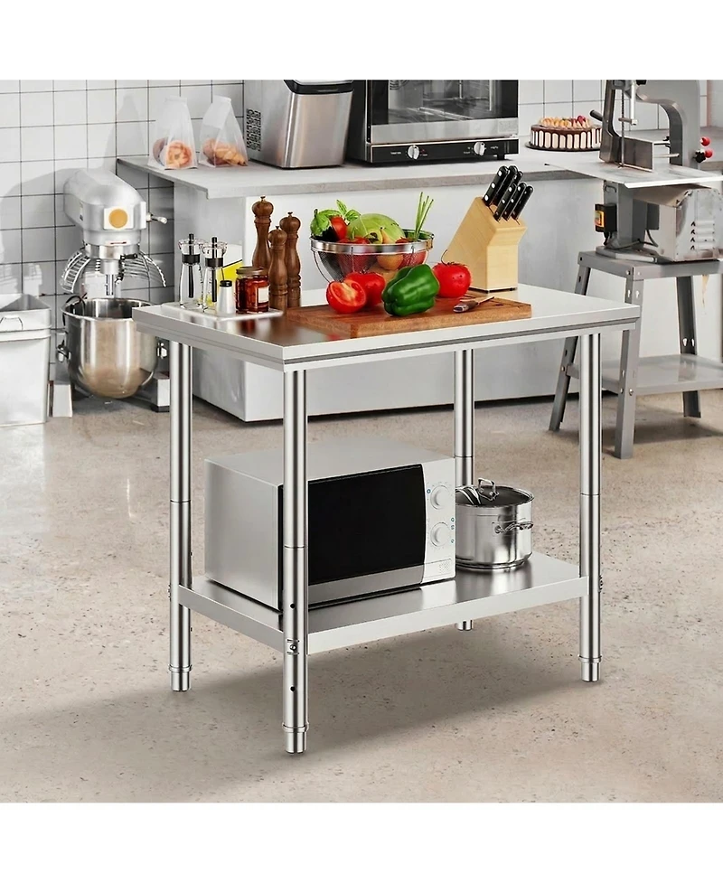 Sugift Stainless Steel Prep Table 900x600x800 mm 700 lbs Load Capacity