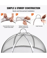 Sugift 36in Diameter Stainless Steel Firepit Spark Screen Lid Cover for Patio Fire Pits