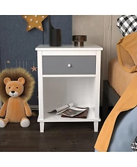 sumyeg Wooden Nightstand with One Drawer and Shelf