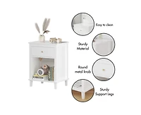 sumyeg Wooden Nightstand with One Drawer and Shelf