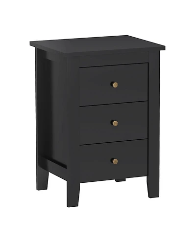 sumyeg Modern Bedside Cabinet Nightstand with 3 Drawers for Living Room and Bedroom