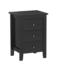 sumyeg Modern Bedside Cabinet Nightstand with 3 Drawers for Living Room and Bedroom