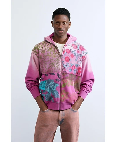 Desigual Men's Floral Zipper Sweatshirt