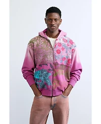 Desigual Men's Floral Zipper Sweatshirt