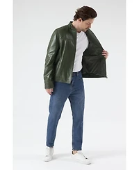 Furniq Uk Men's Leather Racer Jacket