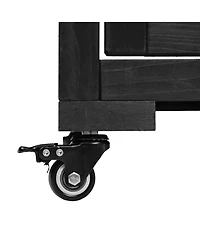 sumyeg 62inch Outdoor Height Wood Large Greenhouse Balcony Portable Cold Frame with Wheels and Adjustable Shelves