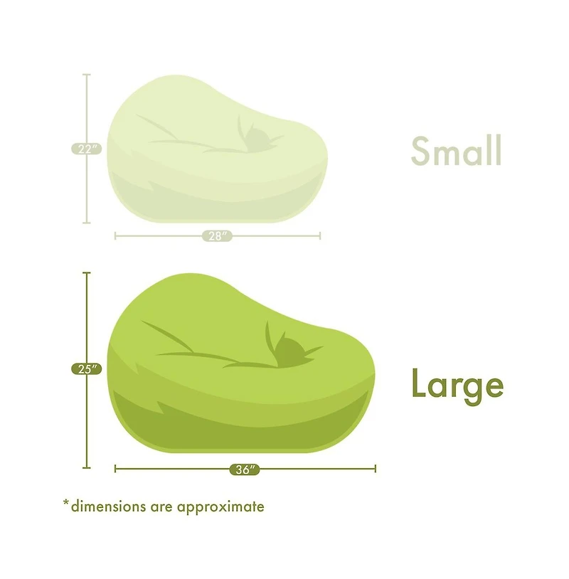 Majestic Home Goods Large Bean Bag Solid All Sherpa