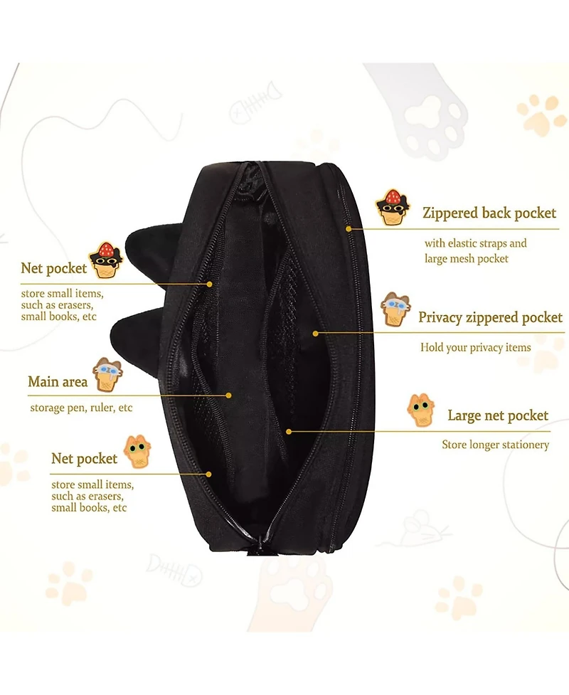 Gnuadz Hongdian 3D Cat Pen Bag Pouch Organizer Office College School