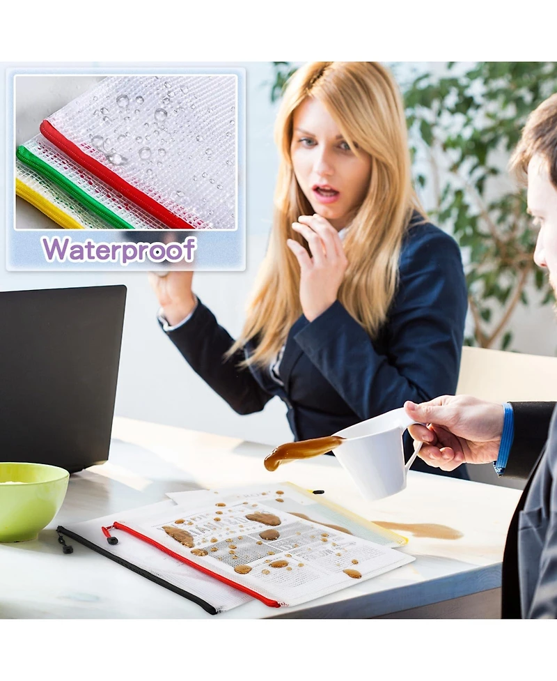 Gnuadz 36 packs Mesh Zipper Pouch Bags for Office Travel Storage A5