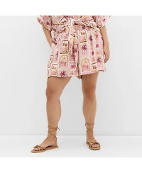 City Chic Women's Postcard Soiree Print Short