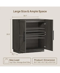 Yigii Sideboard Buffet Cabinet Farmhouse Storage Adjustable Shelves Living Room Entryway