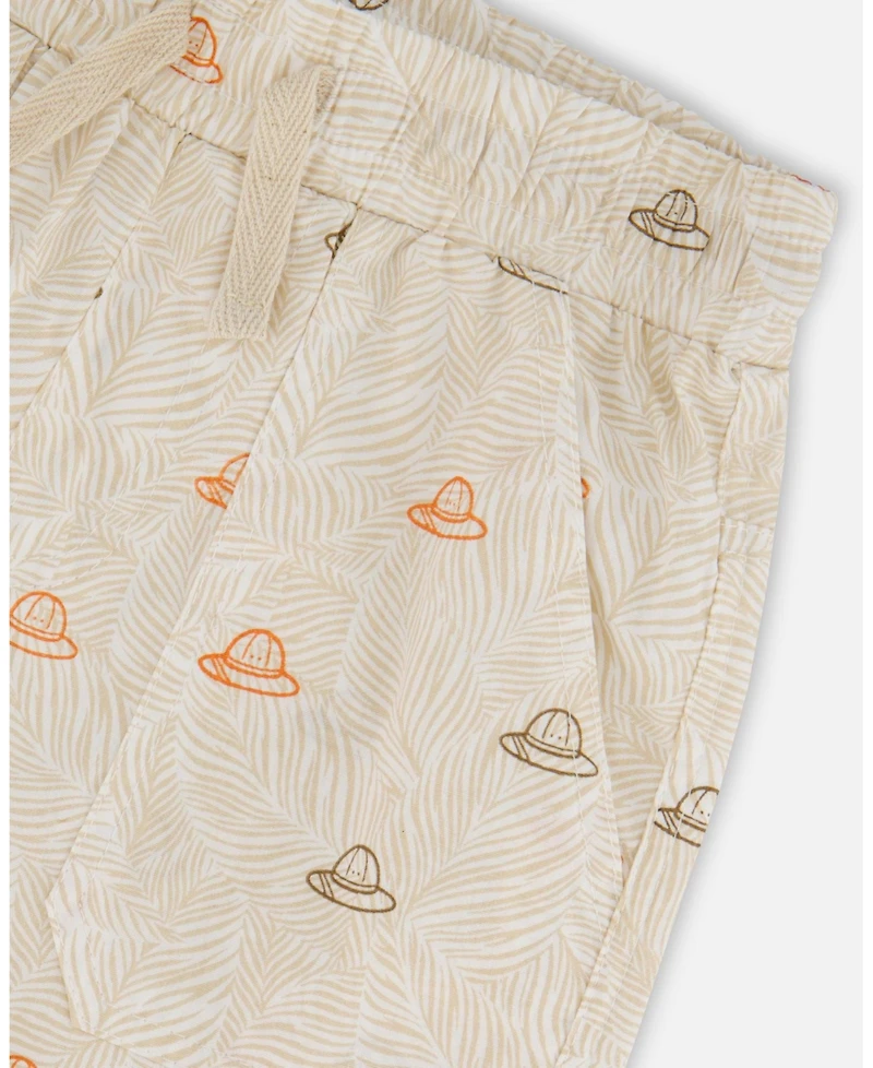 Deux par Deux Little Boys Poplin Shorts Safari Print