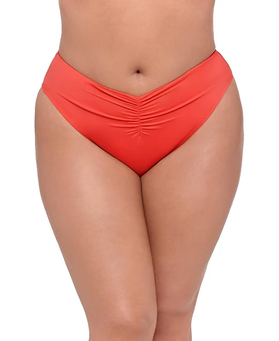 S3 Apparel Women's Smoothing Cinch Front High Cut Bikini Swimsuit Bottoms - Palm Royale