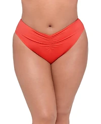 S3 Apparel Women's Smoothing Cinch Front High Cut Bikini Swimsuit Bottoms - Palm Royale