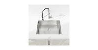 Busdays 27 x 19 Inch Stainless Steel Kitchen Sink Single Bowl Undermount Handmade Brushed Nickel with Us Standard Drain and Hook
