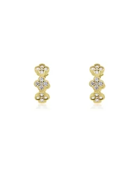 The Lovery Cz Clover Huggie Hoop Earrings 14K Gold-Plated Sterling Silver
