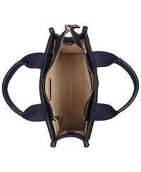 Tommy Bahama Dorothy Medium Denim Tote – Embroidered Leaf Convertible Top Handle and Crossbody Bag