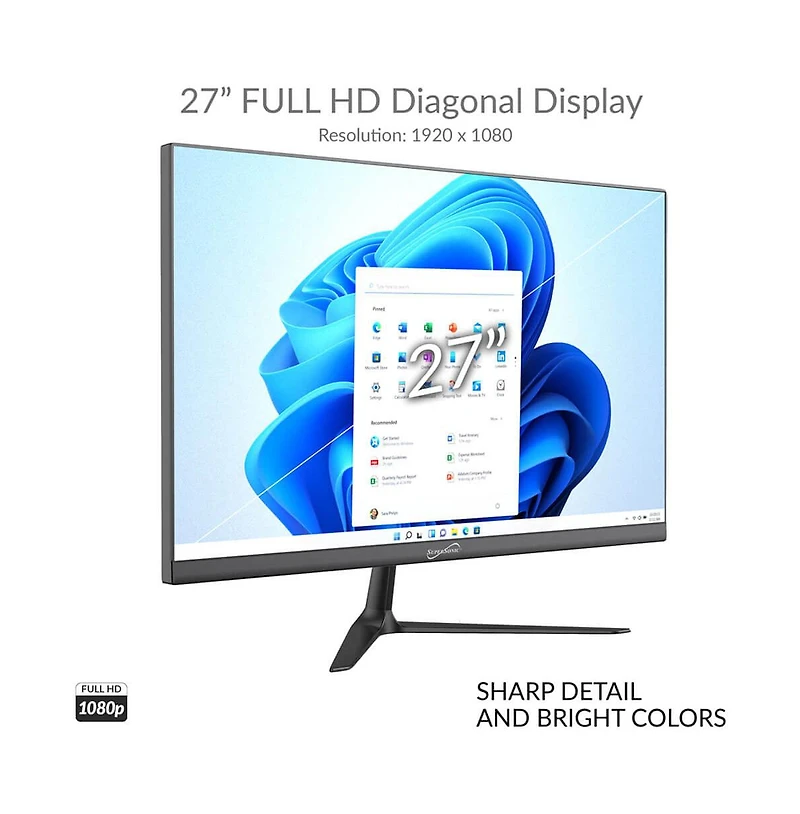 Supersonic 27" All-In-One Desktop Computer Intel Quad-Core N100 16GB Ram 512GB Ssd Intel Uhd Graphics Windows 11 – Gray