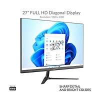 Supersonic 27" All-In-One Desktop Computer Intel Quad-Core N100 16GB Ram 512GB Ssd Intel Uhd Graphics Windows 11 – Gray