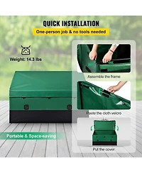 Sugift 150 Gallon Waterproof Pe Tarpaulin Outdoor Storage Box for Garden and Poolside
