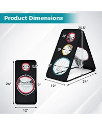 Mecale Dual-Sided Golf Chipping Net with Triple Targets, 5-Hole Training System
