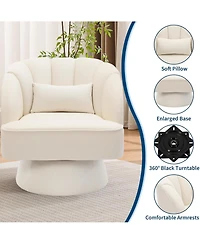 gaomon Swivel Barrel Accent Chairs Set of 2, 360° Striped Back Lounge Chairs