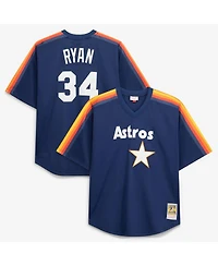 Mitchell & Ness Men's Nolan Ryan Navy Houston Astros Cooperstown Collection Big Tall Mesh Batting Practice Jersey