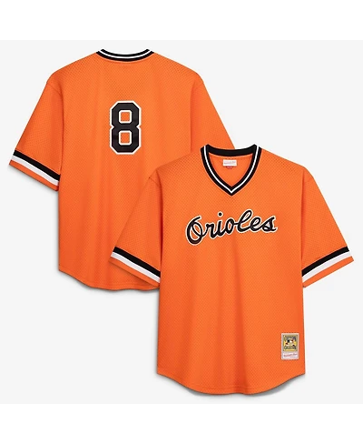 Mitchell & Ness Men's Profile Cal Ripken Jr. Orange Baltimore Orioles Big Tall Cooperstown Collection Mesh Batting Practice Jersey