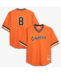 Mitchell & Ness Men's Profile Cal Ripken Jr. Orange Baltimore Orioles Big Tall Cooperstown Collection Mesh Batting Practice Jersey