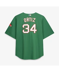 Mitchell & Ness Men's David Ortiz Kelly Green Boston Red Sox Big Tall Cooperstown Collection Mesh Batting Practice Jersey
