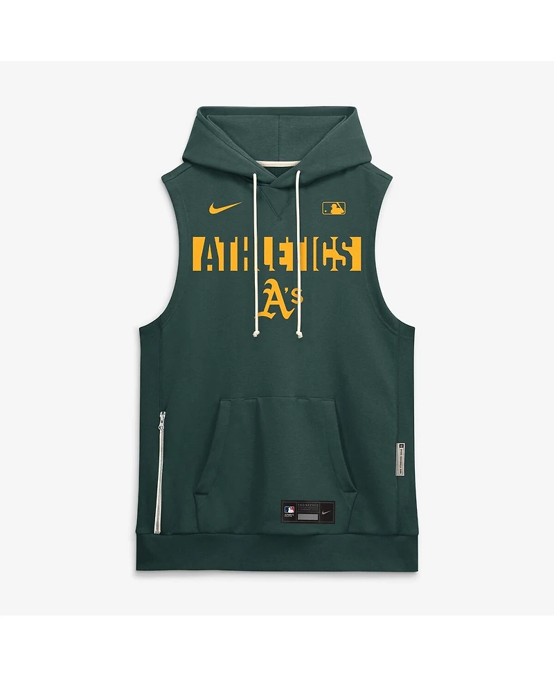 Nike Men's Green Athletics Authentic Collection Standard Issue Dri-fit Sleeveless Hoodie