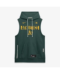 Nike Men's Green Athletics Authentic Collection Standard Issue Dri-fit Sleeveless Hoodie