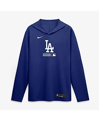 Nike Men's Royal Los Angeles Dodgers Authentic Collection Dri-fit Long Sleeve Hoodie