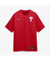 Nike Men's Red Philadelphia Phillies Authentic Collection Dri-fit Quarter-Zip Sweatshirt