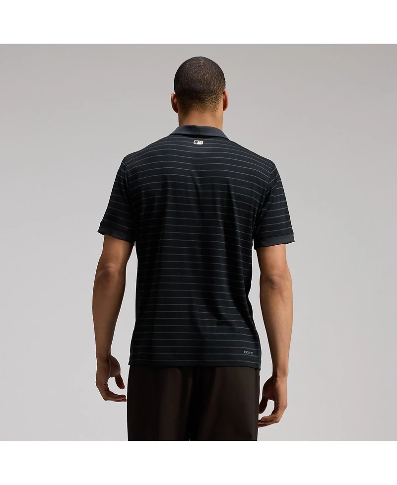 Nike Men's Black San Francisco Giants Authentic Collection Striped Victory Dri-fit Polo Shirt