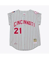 Mitchell & Ness Men's Deion Sanders Gray Cincinnati Reds 1997 Authentic Jersey